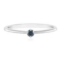 Blauer I3 Brillant-Silberring