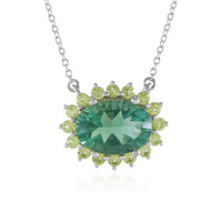 Grüner Fluorit-Silbercollier