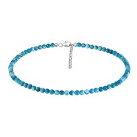 Neonblauer Apatit-Silberhalskette