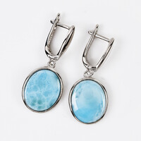 Larimar-Silberohrringe