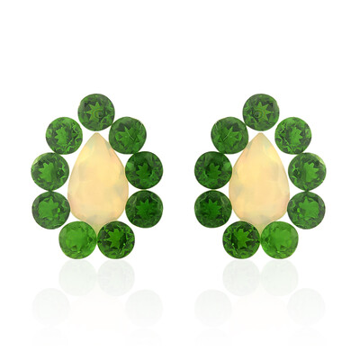 Welo-Opale und Diopside 1,748 ct