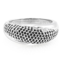 Schwarzer Spinell-Silberring
