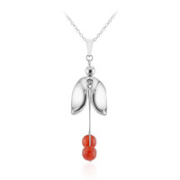Roter Achat-Silberhalskette