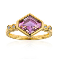 Pinkfarbener Diaspor-Goldring (AMAYANI)