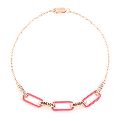 Roter I4 Diamant-Silberarmband