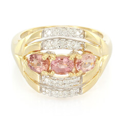 Nicht erhitzter Padparadscha-Saphir-Goldring (AMAYANI)