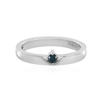 Blauer I3 Brillant-Silberring