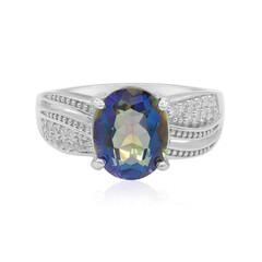 Blauer Mystik-Quarz-Silberring