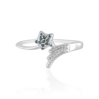 Blauer SI1 Diamant-Silberring
