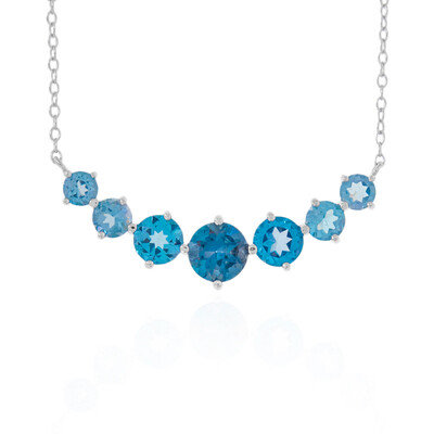 Londonblauer Topas-Silbercollier