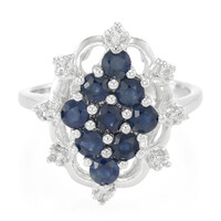 Blauer Saphir-Silberring