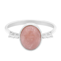 Pinkfarbener Opal-Silberring