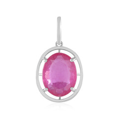 Pinkfarbener Madagaskar-Saphir-Platinanhänger