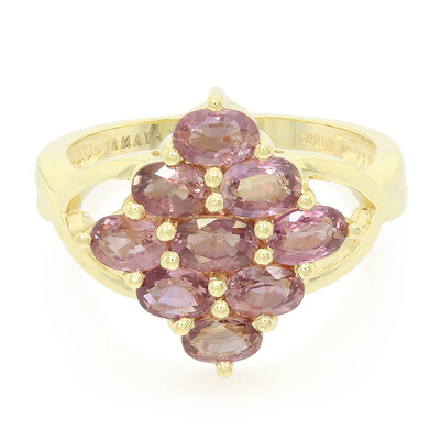 Nicht erhitzter Padparadscha-Saphir-Goldring (AMAYANI)