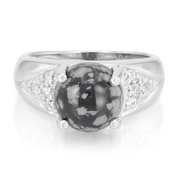 Schneeflocken-Obsidian-Silberring