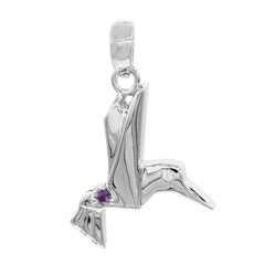 Sambia-Amethyst-Silberanhänger