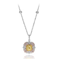 Gelber SI2 Diamant-Goldhalskette (CIRARI)