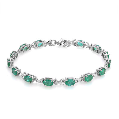 Sambia-Smaragd-Silberarmband