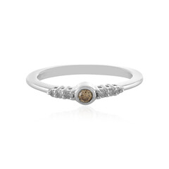 PK1 Champagner-Diamant-Silberring