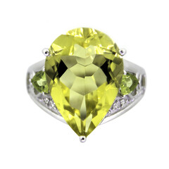 Ouro Verde-Quarz-Silberring