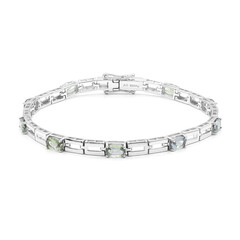 Nicht erhitzter Tansanit-Silberarmband