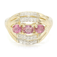 Nicht erhitzter Padparadscha-Saphir-Goldring