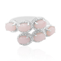 Pinkfarbener Opal-Silberring