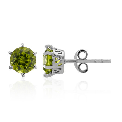 Burmesischer Peridot-Silberohrringe