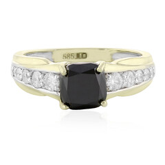 Schwarzer Diamant-Goldring
