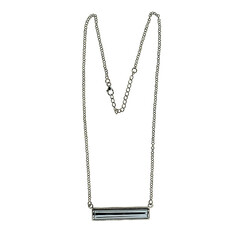 Schwarzer Hämatit-Silbercollier