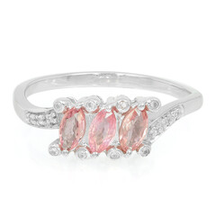 Padparadscha-Saphir-Silberring