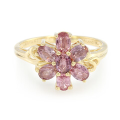 Nicht erhitzter Padparadscha-Saphir-Goldring (AMAYANI)