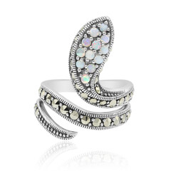 Weißer Opal-Silberring