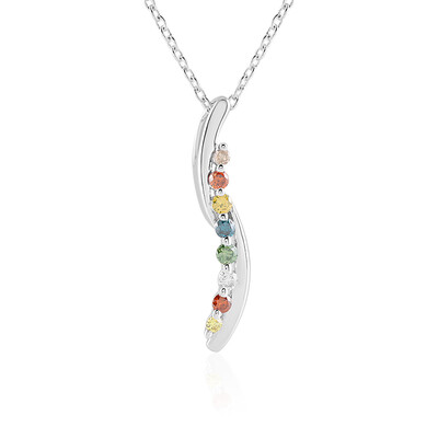 I3 Diamant-Silberhalskette