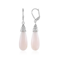 Pinkfarbener Opal-Silberohrringe