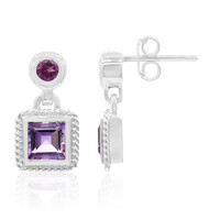 Sambia-Amethyst-Silberohrringe