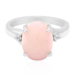 Pinkfarbener Opal-Silberring