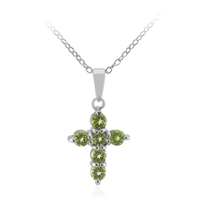 Burmesischer Peridot-Silberhalskette