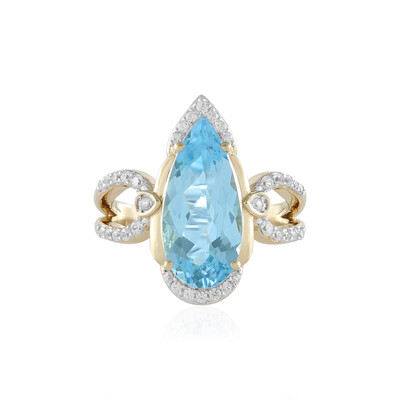 Schweizblauer Topas-Goldring (SUHANA)