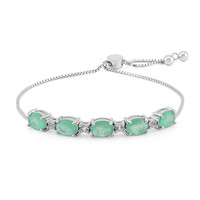 Grüner Pastell-Quarz-Silberarmband