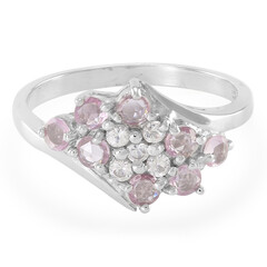 Pinkfarbener Saphir-Silberring