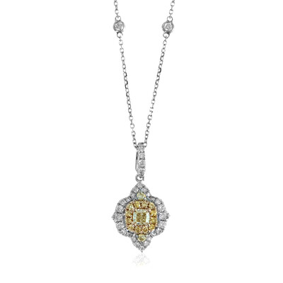 Gelber SI2 Diamant-Goldhalskette (CIRARI)