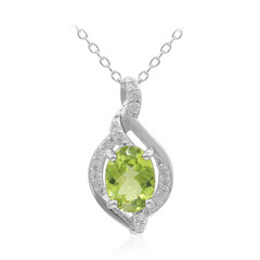 Peridot-Silberhalskette