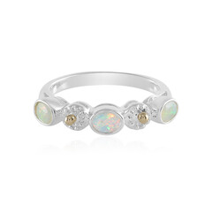 Welo-Opal-Silberring mit Gold (Granulieren)