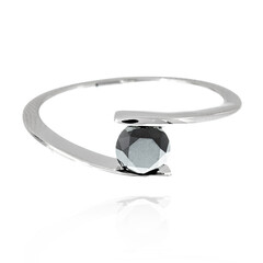 Schwarzer Diamant-Silberring