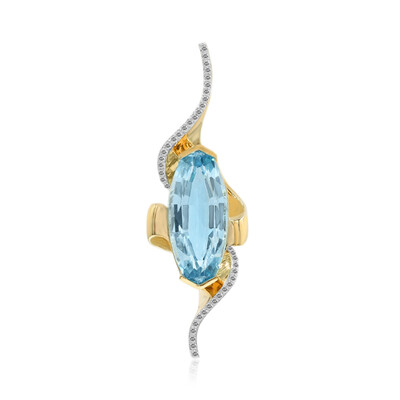 Himmelblauer Topas-Goldanhänger (Adela Gold)