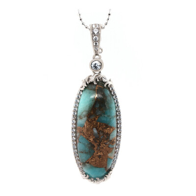 Amazonit-Mosaik-Silberhalskette (Dallas Prince Designs)