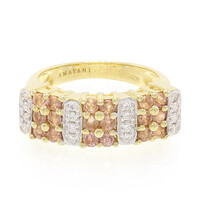 Nicht erhitzter Padparadscha-Saphir-Goldring (AMAYANI)