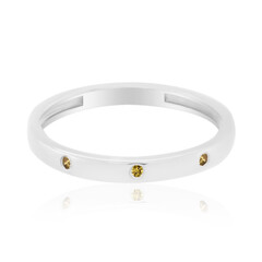 Gelber I3 Diamant-Silberring