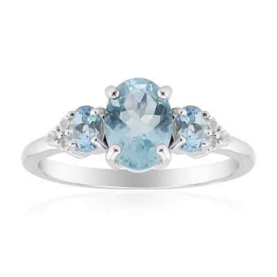 Brasilianischer Aquamarin-Silberring